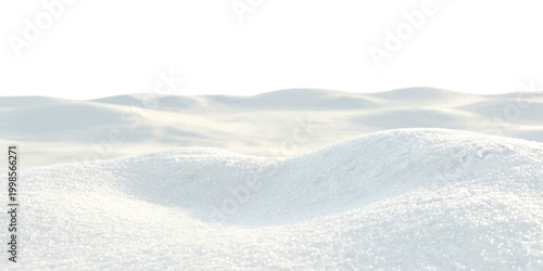 Fresh white snow dunes rolling over a winter landscape