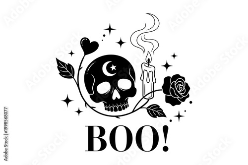 vector black gothic white halloween candle icon occult creepy