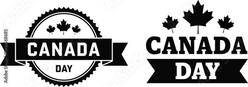 Canada day celebration vintage badges and typography for national pride