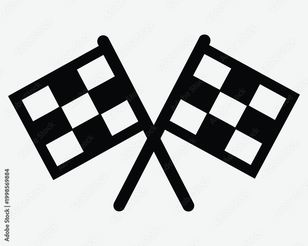 Fototapeta premium Checkered flags icon a symbol of victory and racing competition