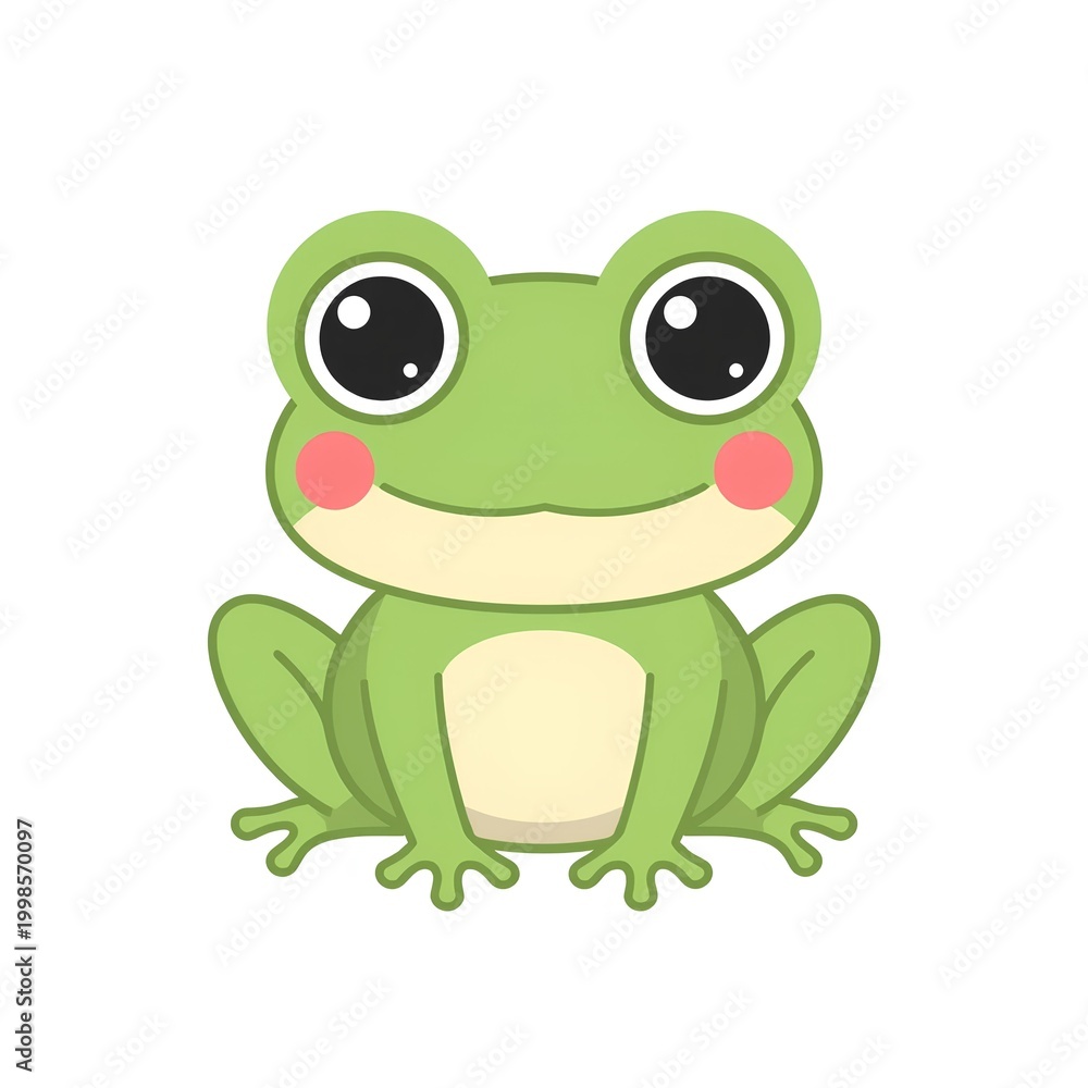 Obraz premium Cute Cartoon Baby Frog Character Illustration