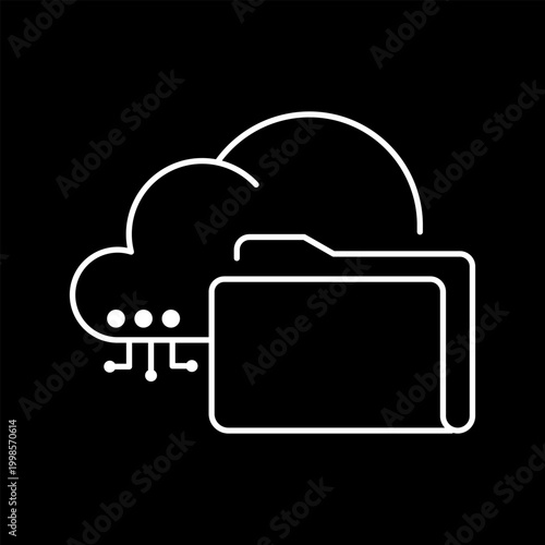 Cloud Storage Database Icon. vector icon design