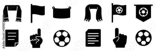 Sports icons with scarf ball finger bold
