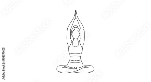 woman in yoga pose with arms up.