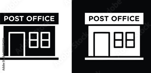 An icon design of post office. Post office icon in black and white glyph versions. Post office icons or logo design isolated sign symbol vector illustration - high quality line style vector. 
