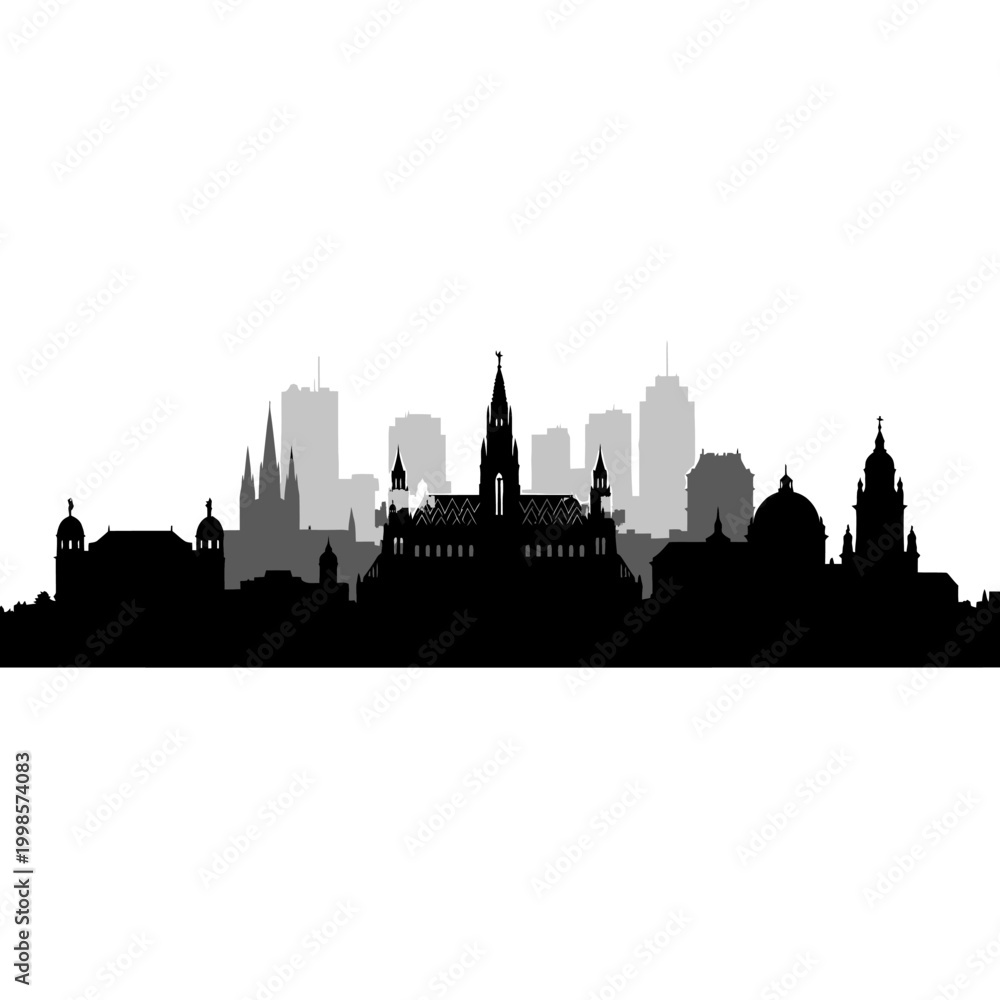 Naklejka premium Berlin city skyline Germany silhouette.