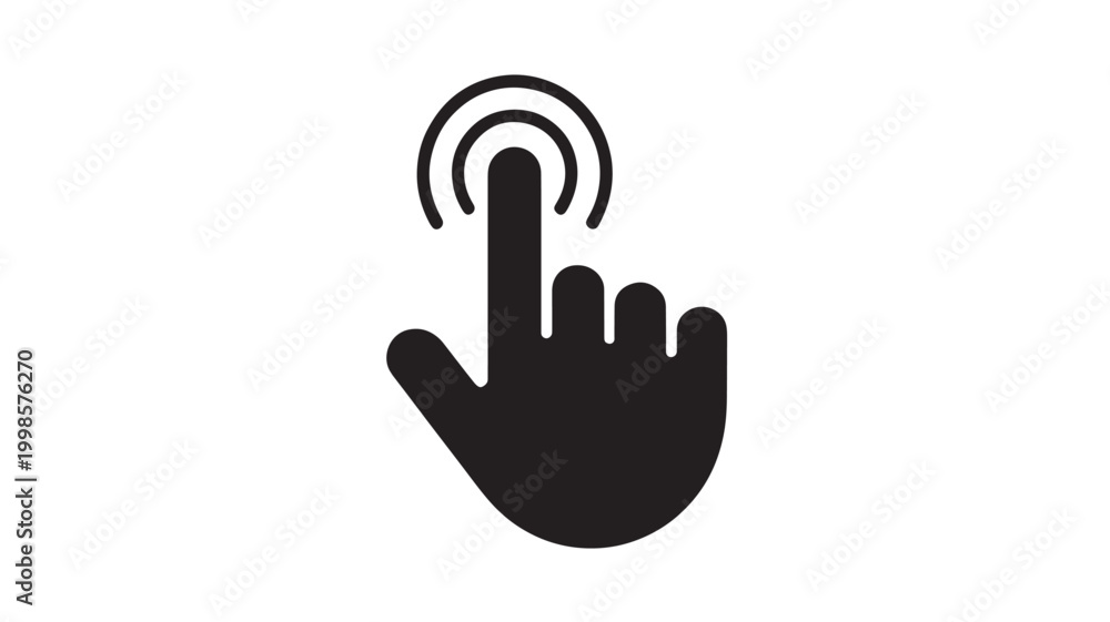 Obraz premium Clicking Hand Icon Tap Gesture Vector for Touchscreen Interface and Digital Interaction