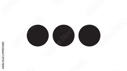 Three Black Circles Geometric Design Element for Minimalist UI and Modern Graphics