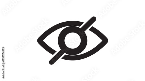 Investigation Eye Icon with Magnifying Glass for Research Discovery and Visual Inspection Concepts