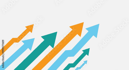 Free Download Business growth arrows pointing upward on white background - GFXLoad
