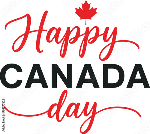 Happy canada day festive greeting with maple leaf for national celebration