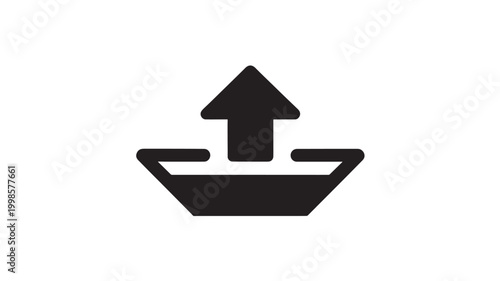 Upload Icon with Arrow Up for Data Transfer and Cloud Computing Technology