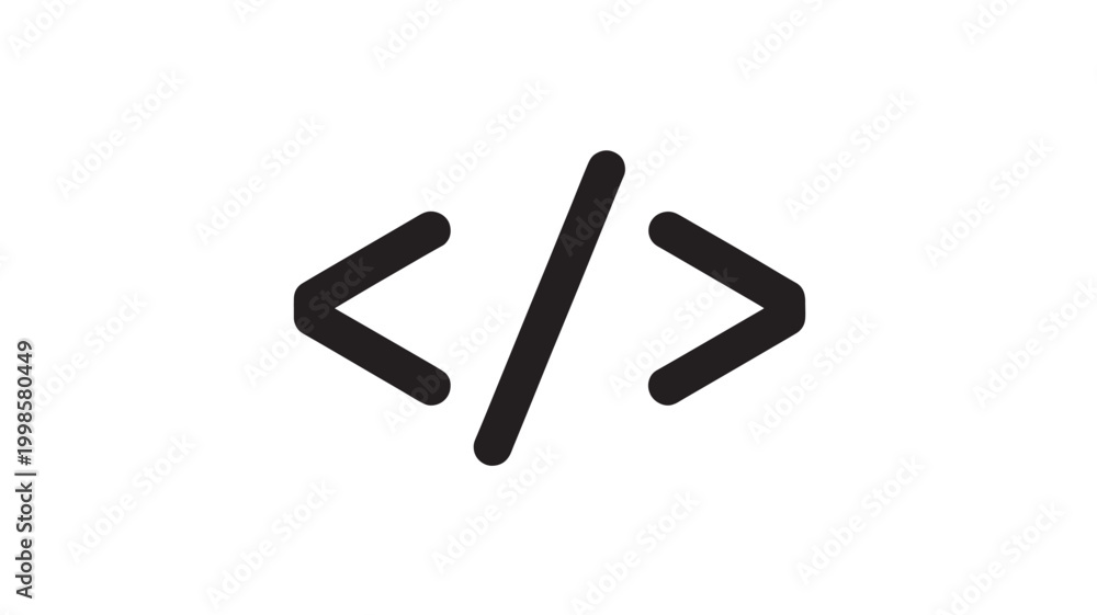 Obraz premium HTML Code Symbol Vector Icon for Web Development and Software Programming Concepts