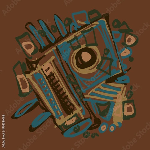 Abstract image for printing. Picture for modern interiors. The picture is painted by hand on a tablet.