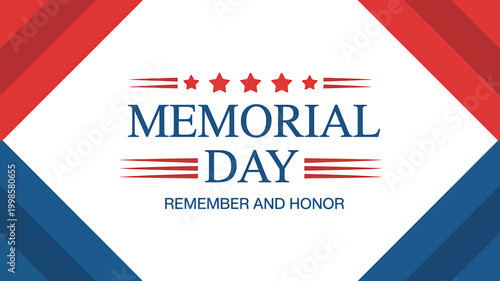 Memorial Day Patriotic Graphic Design With Stars And Stripes Theme