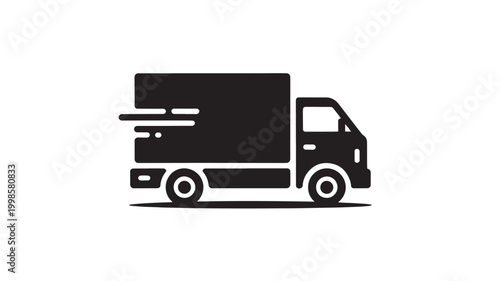 Delivery Truck Silhouette for Logistics Shipping and Fast Freight Transportation Services