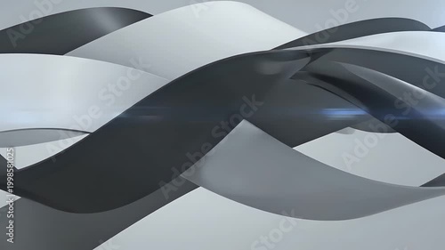 Abstract Intertwined Ribbons Flowing Gracefully in a Smooth Motion.