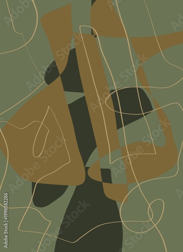 Abstract image for printing. Picture for modern interiors. The picture is painted by hand on a tablet.