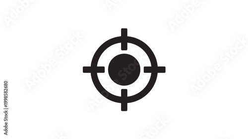 Black Target Icon On White Background For Design Concepts