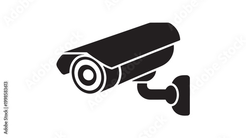 Black CCTV Security Camera Icon For Surveillance Concepts