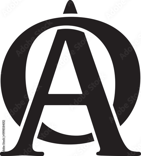 PrinAlphabet letters Monogram logo AO, OA, A and Ot