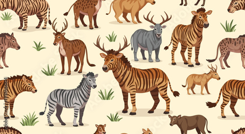 Wildlife animals with different patterns.