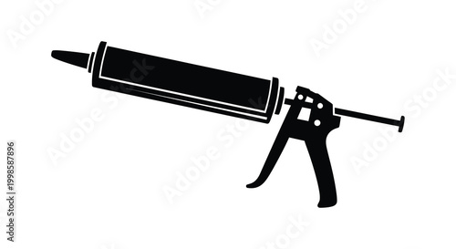 caulk gun silhouette on white background high quality professional detailed modern elegant stylish clean crisp vibrant colorful digital creative innovative contemporary