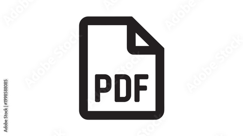 PDF Document Icon Isolated On White For Digital File Concepts