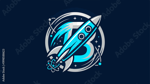 Rocket Ship Space Icon Design.
