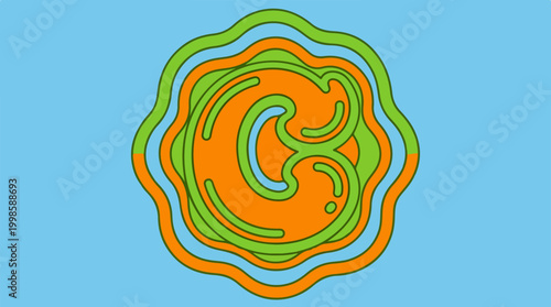 Vibrant Swirling Colorful Abstract Shape.