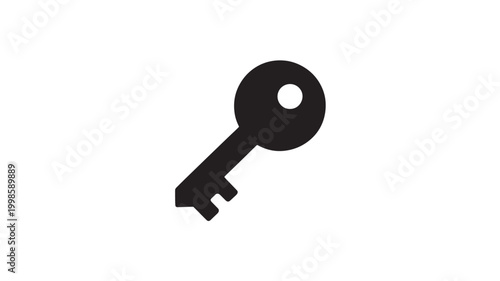 Black Key Icon For Unlocking Concepts