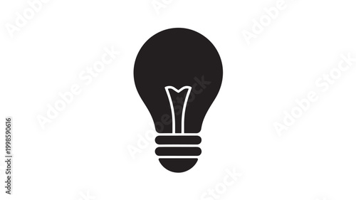 Black Light Bulb Icon For Creative Idea Concepts