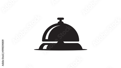 Black Hotel Service Bellhop Call Button Icon For Hospitality Concepts
