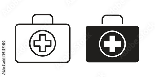 Foto First aid kit icon for mobile application, button and website design