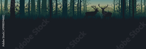 Dark gray forest vector background for wildlife campaigns