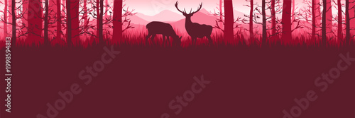 Modern pink gradient woodland header for web design and marketing