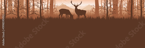 Modern earth tone woodland header for clean eco marketing
