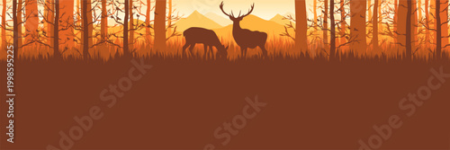 Modern orange gradient woodland header for seasonal marketing