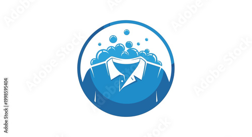 Laundry detergent logo with bubbles.