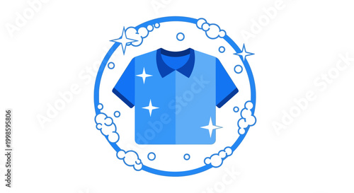 Laundry service logo with clean clothes.
