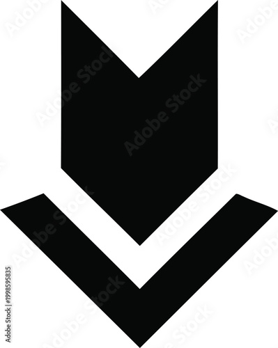 Black arrow down icon Vector