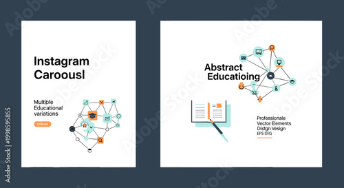 A clean, modern display showcasing multiple educational variations, ideal for illustrating learning resources, online courses, or instructional conten
