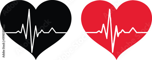 Heart beat pulse icons Vector