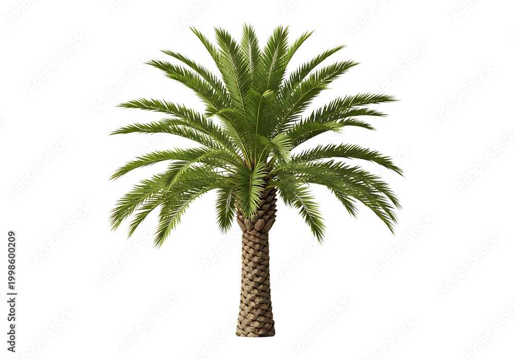 Obraz premium Tall green palm tree standing alone