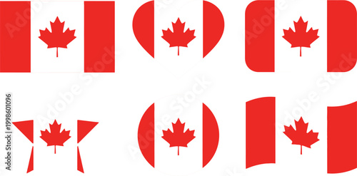 Canada day celebration repeating canadian flags and maple leaf patterns