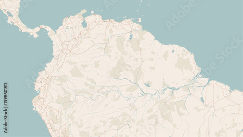 Modern minimalist vector map of Venezuela. High-quality SVG illustration of the coastline, borders, and geographic layout for travel posters, infographics, and web design projects.