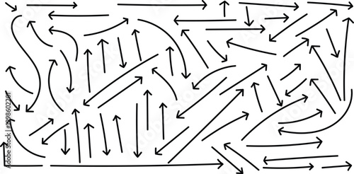 Chaotic arrow diagram a visual representation of complexity and direction