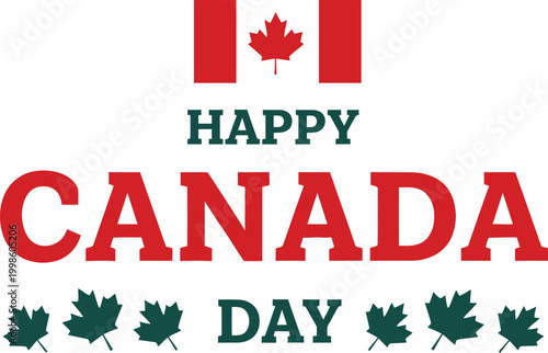 Happy canada day celebrating canadian pride with festive red and white