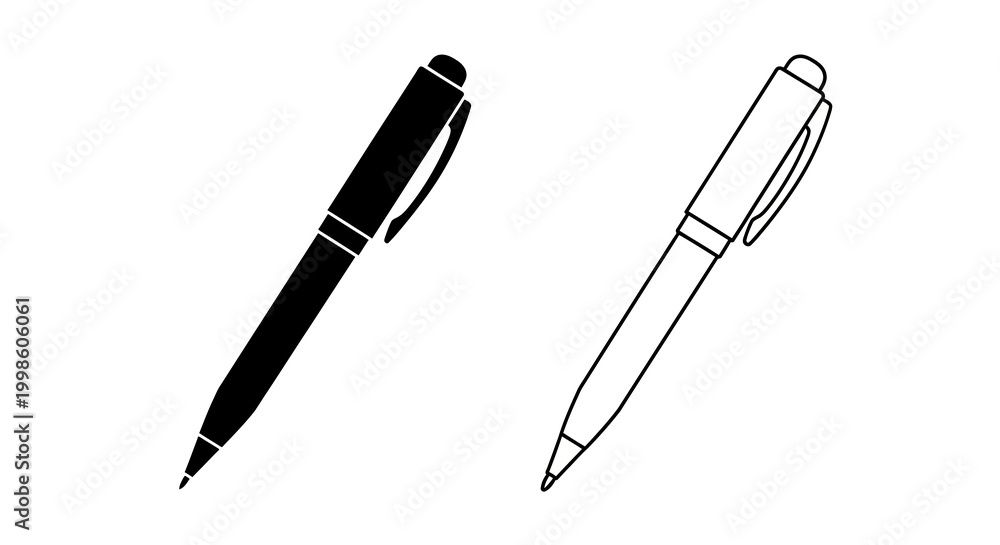 Fototapeta premium two pens in black and white silhouette high quality professional detailed modern elegant stylish clean crisp vibrant colorful digital creative innovative