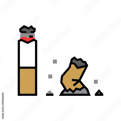 A symbolically broken cigarette and its crushed butt representing the act of quitting smoking.